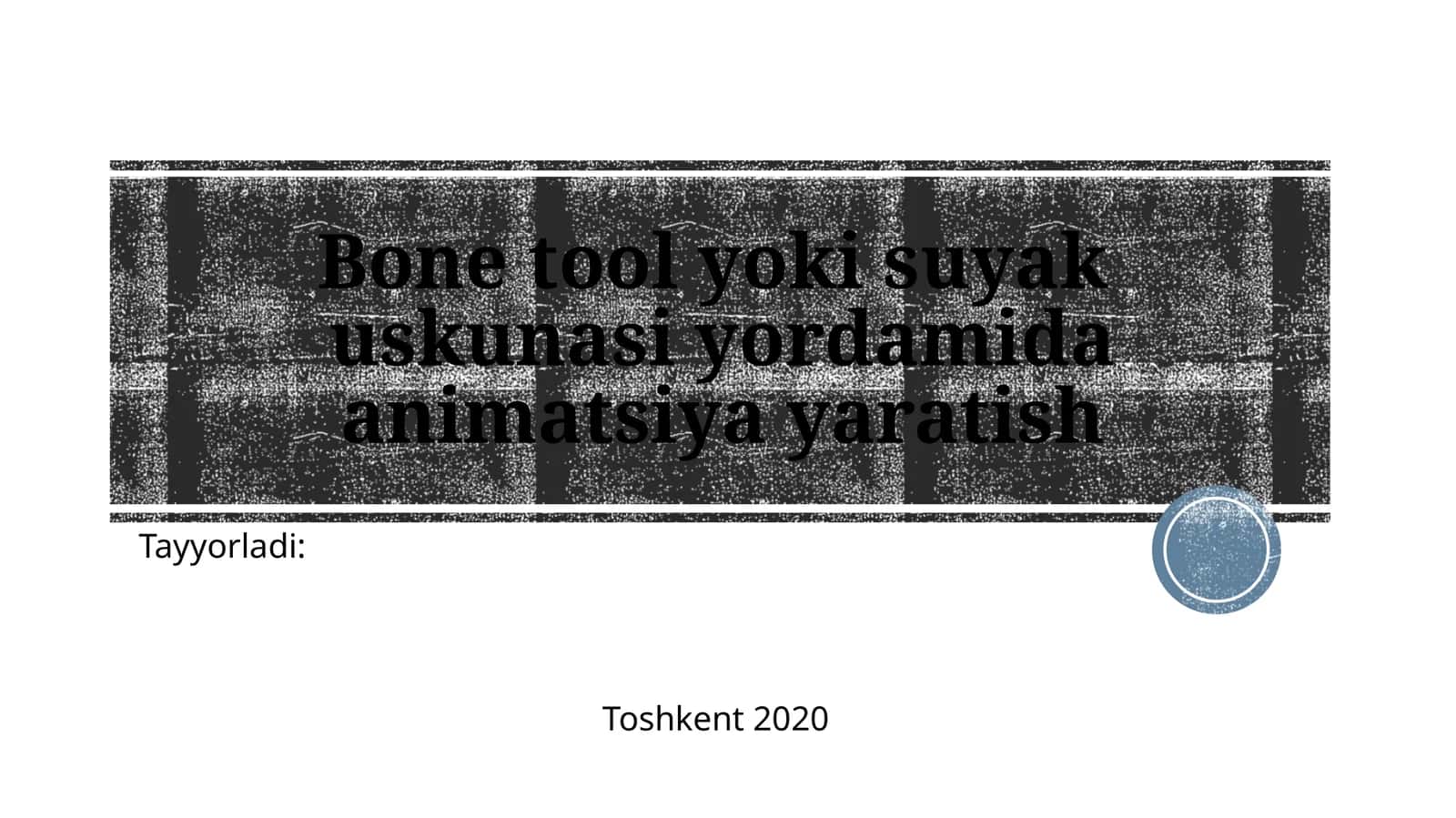 Bone tool yoki suyakuskunasi yordamida animatsiya yaratish