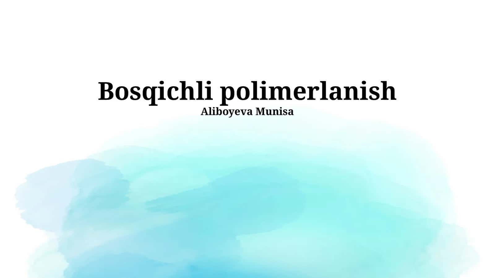 Bosqichli polimerlanish