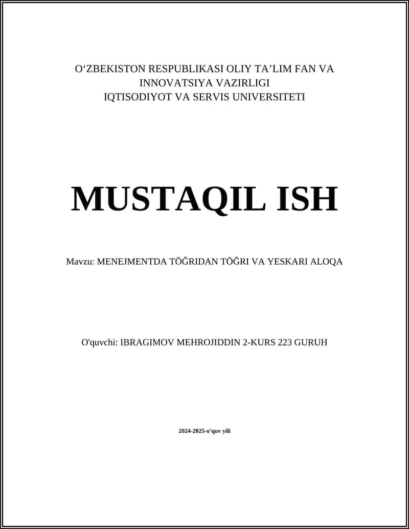 Yagona boshqaruv tizimlari