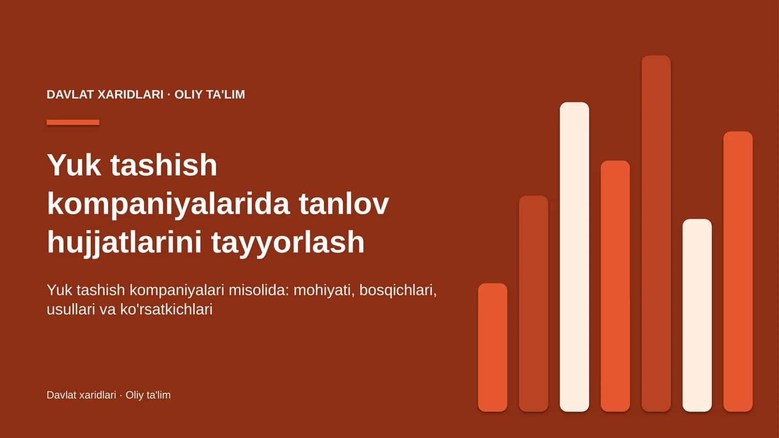 Yuk tashish kompaniyalarida tanlov hujjatlarini tayyorlash