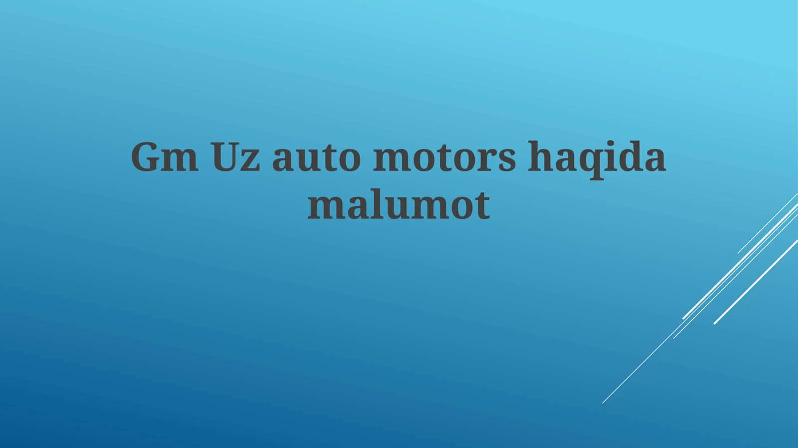 GmUzauto motorshaqidamalumot