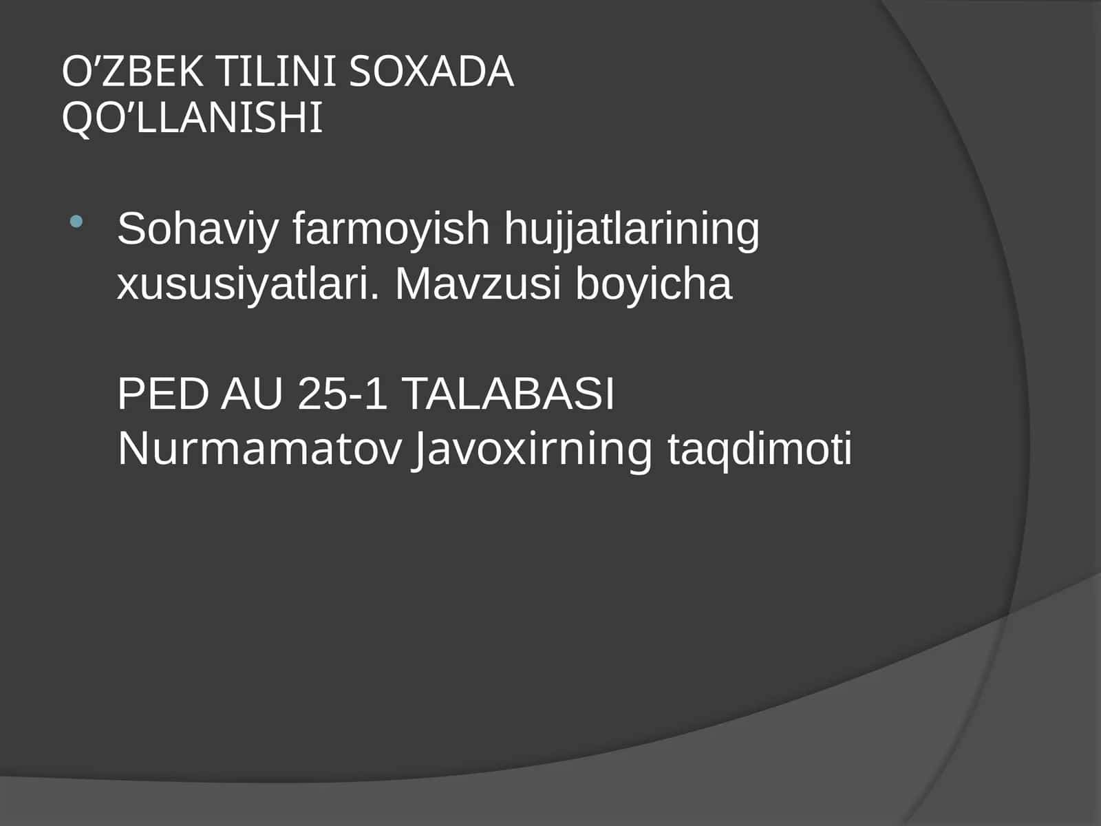 Sohaviy farmoyish hujjatlari