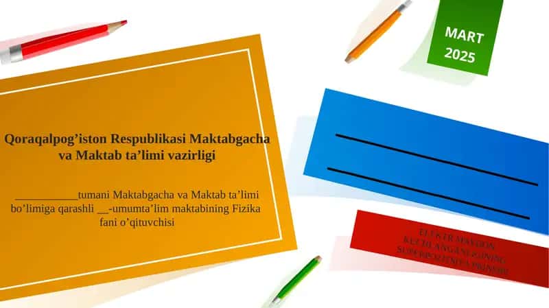 ELEKTR MAYDONKUCHLANGANLIGINING SUPERPOZITSIYAPRINSIPI
