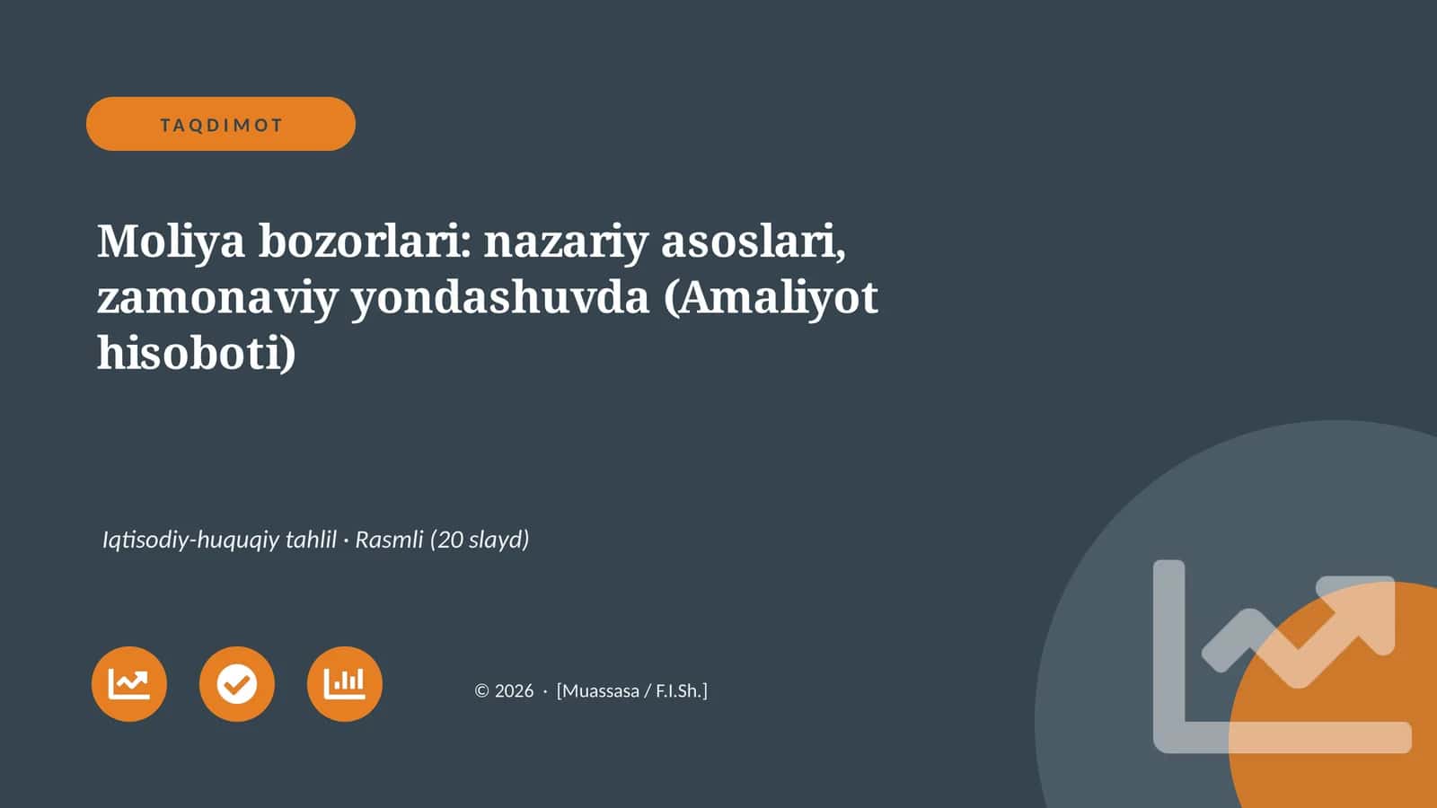 Moliya bozorlari: nazariy asoslari, zamonaviy yondashuvda (Amaliyot hisoboti)