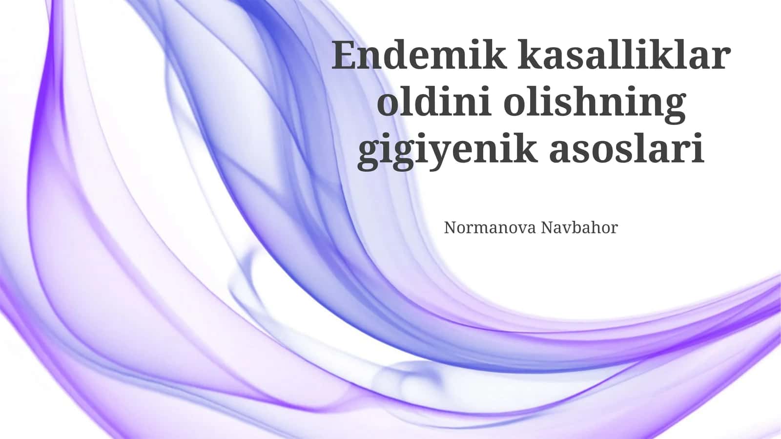 Endemik kasalliklar oldini olishning gigiyenik asoslari