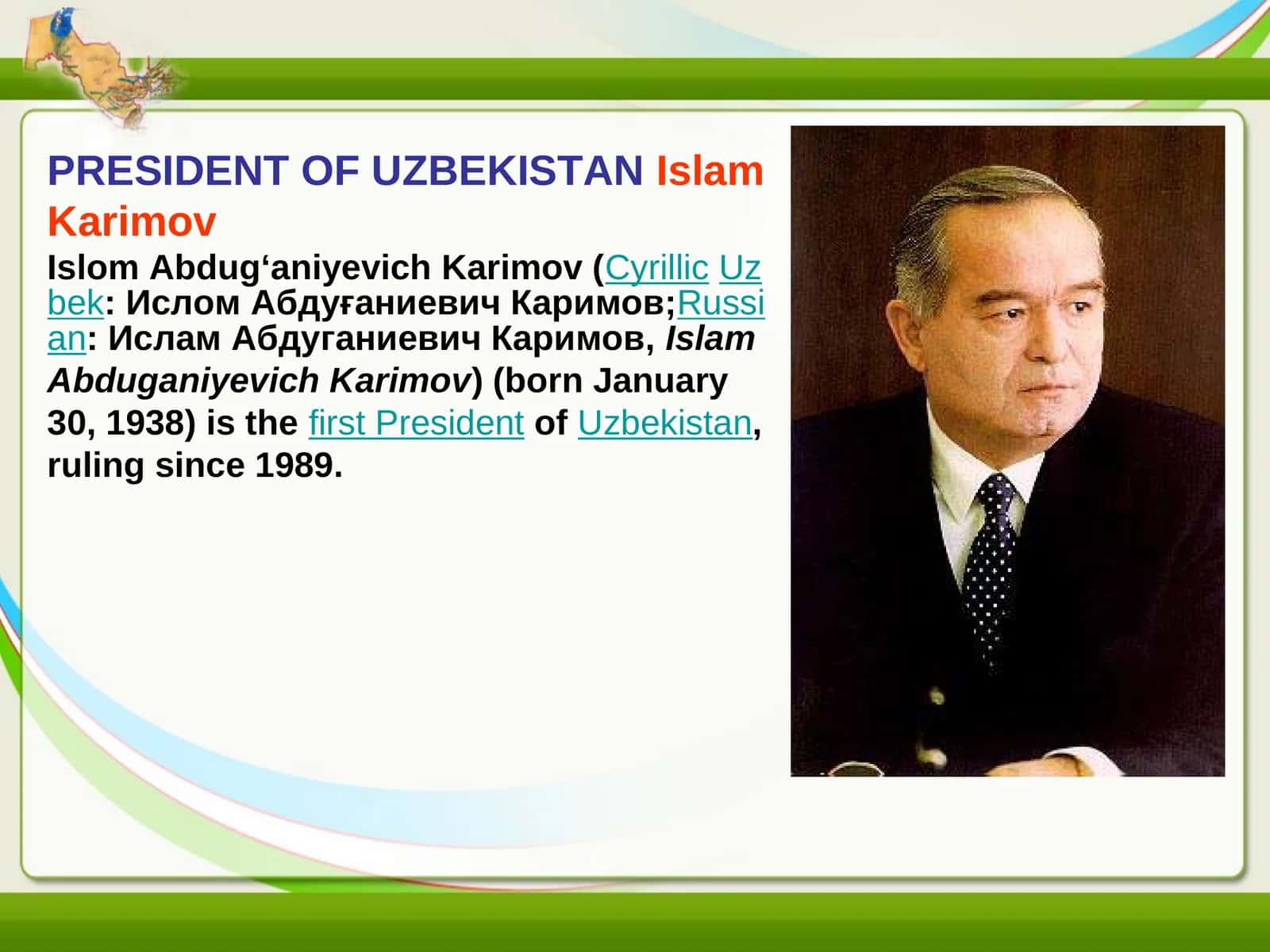 Islom Abdug‘aniyevich Karimov