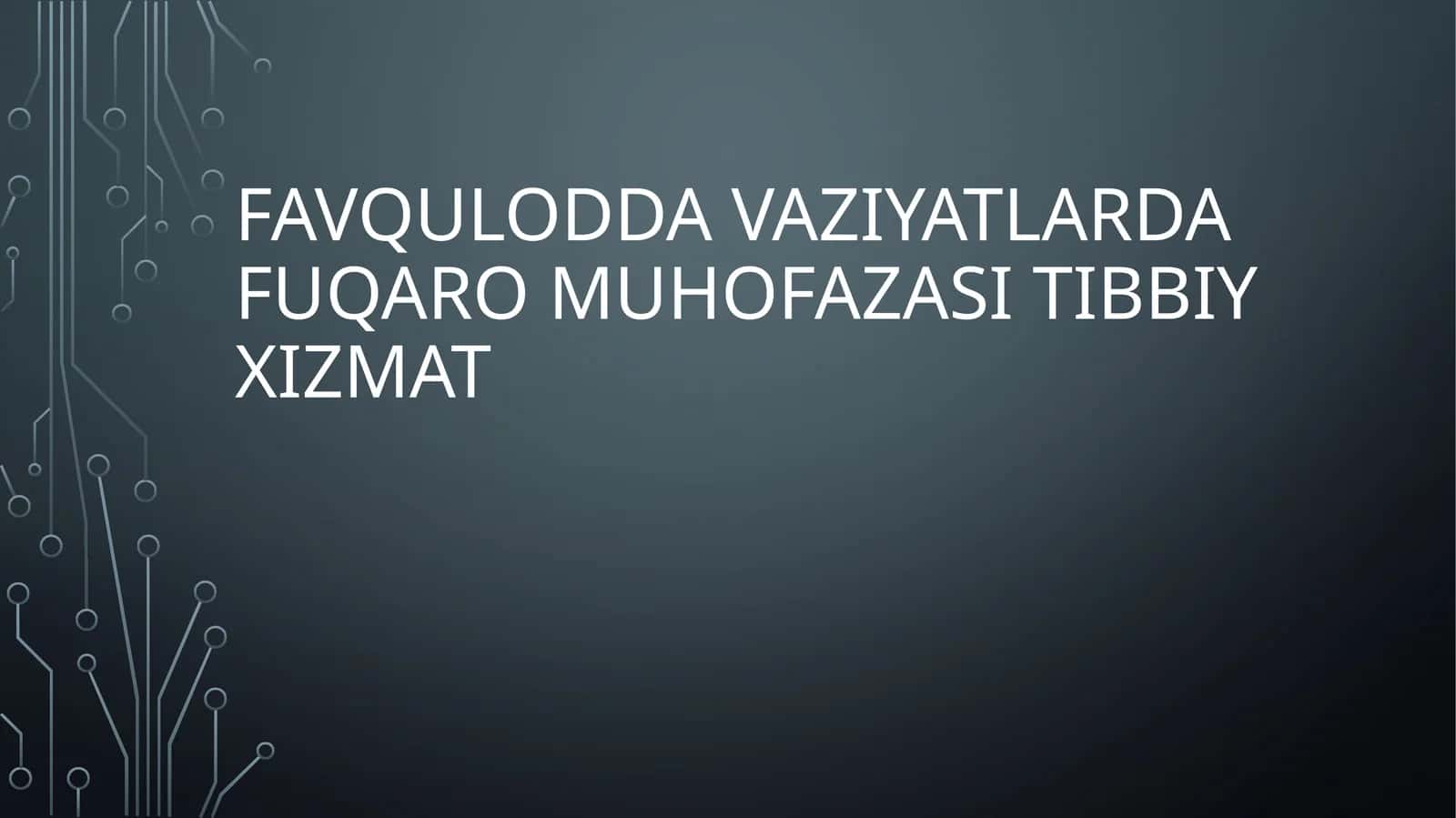 Favqulodda vaziyatlarda fuqaro muhofazasi tibbiy xizmati