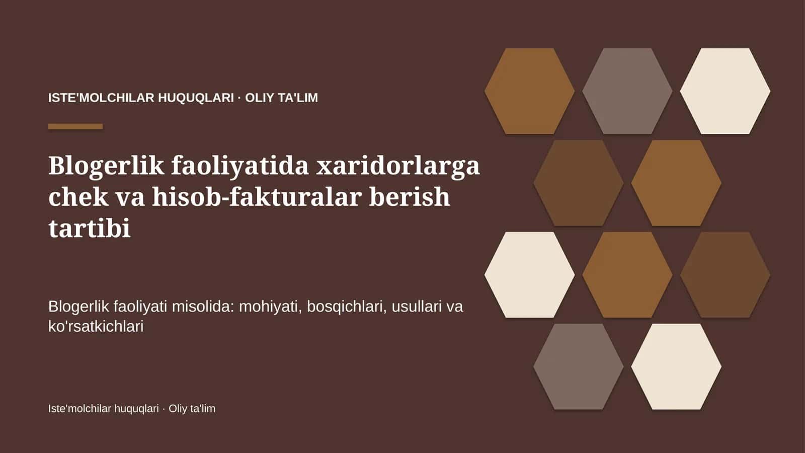 blogerlik faoliyatida xaridorlarga chek va hisob fakturalar berish tartibi 2245