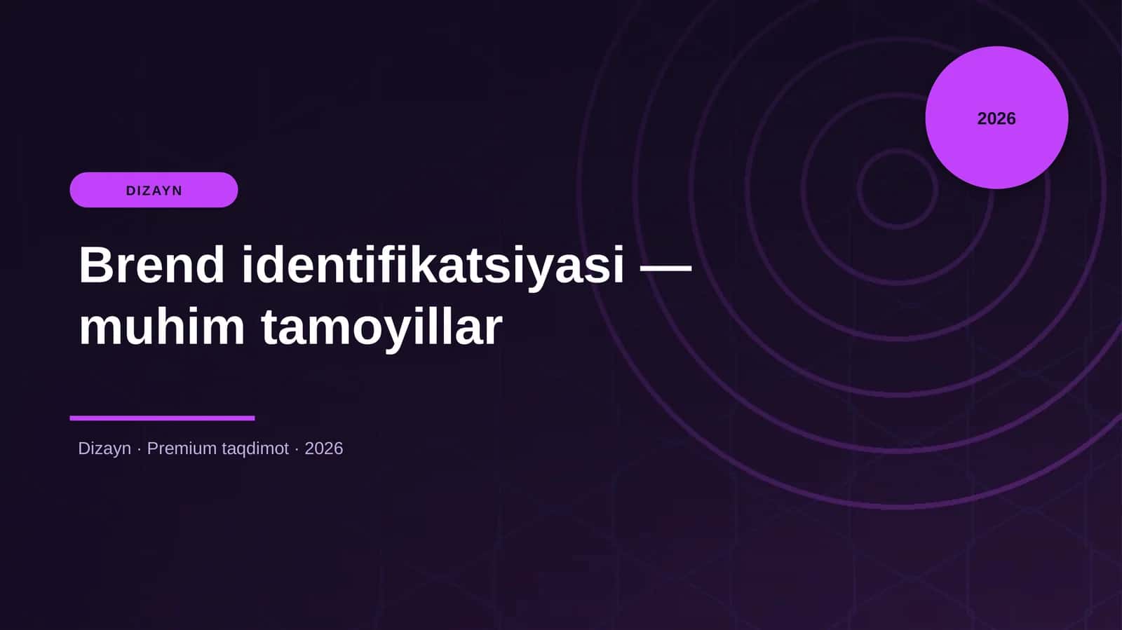 Brend identifikatsiyasi — muhim tamoyillar