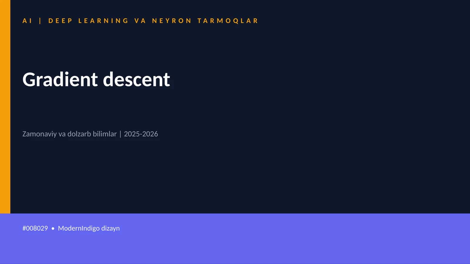 AI | DEEP LEARNING VA NEYRON TARMOQLAR