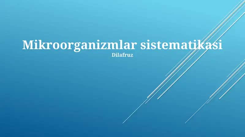 Mikroorganizmlar sistematikasi