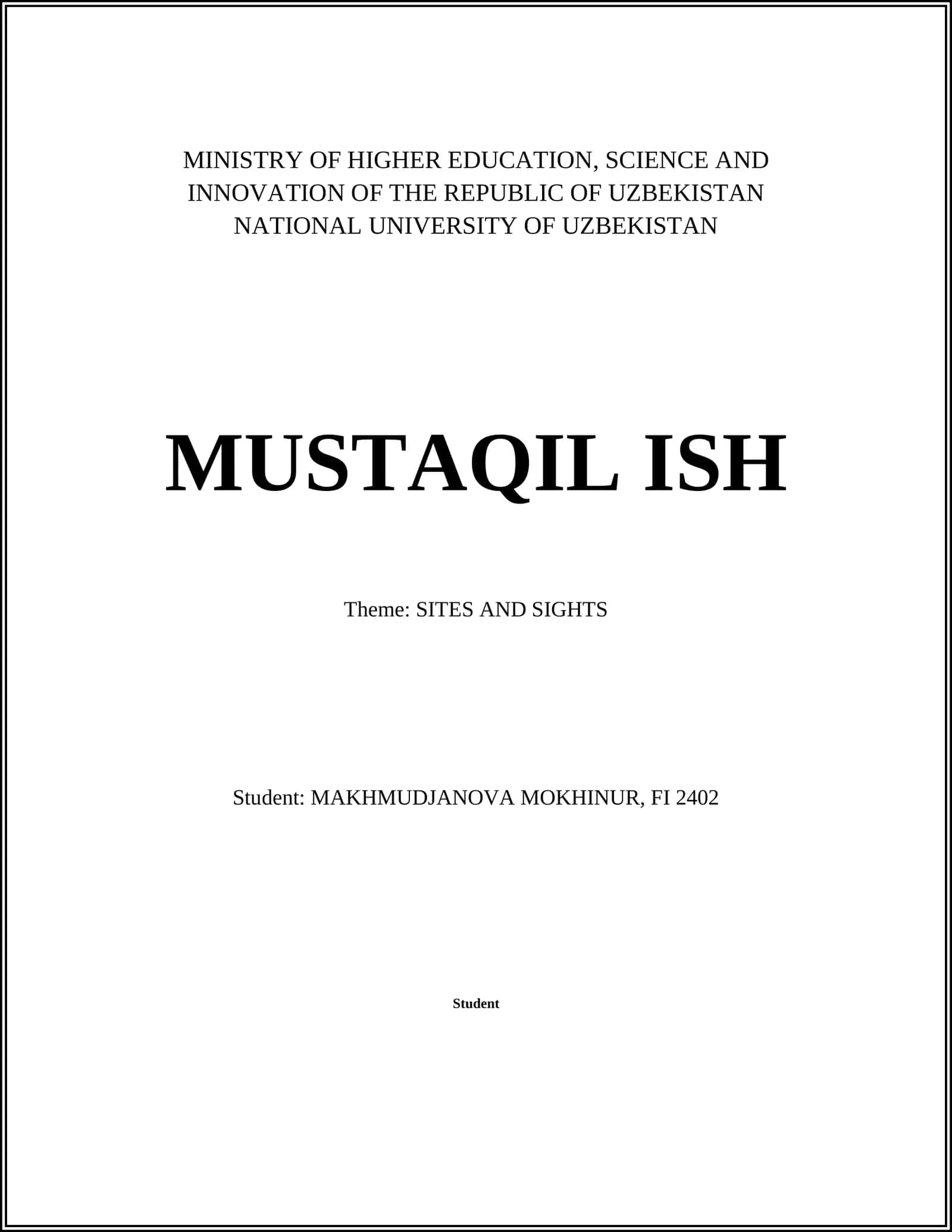 MUSTAQIL ISH