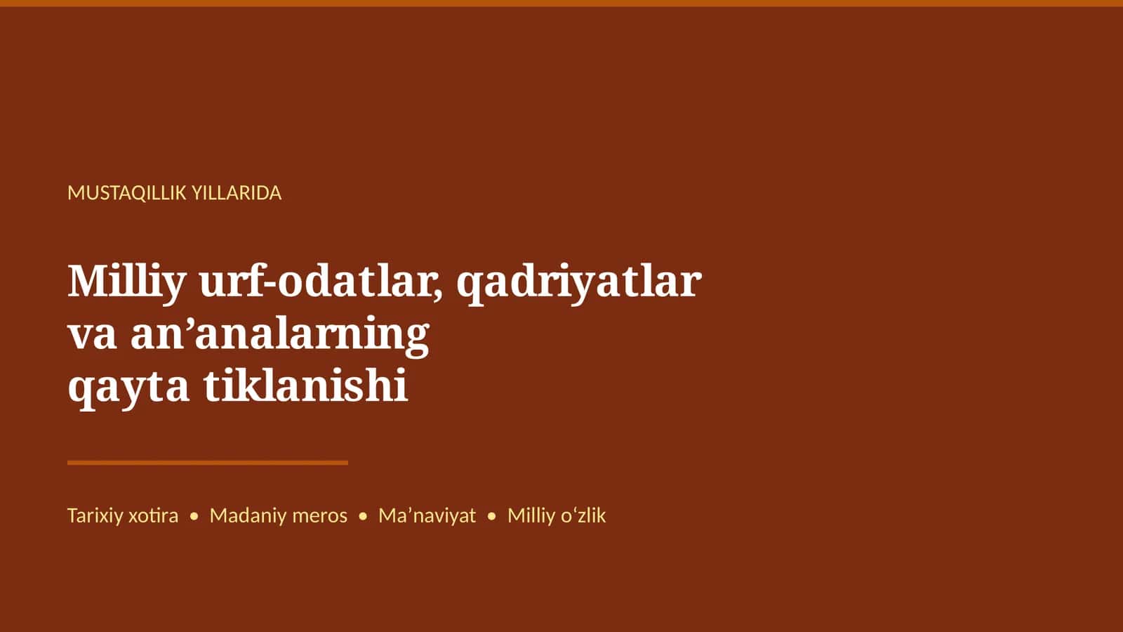 MUSTAQILLIK YILLARIDA