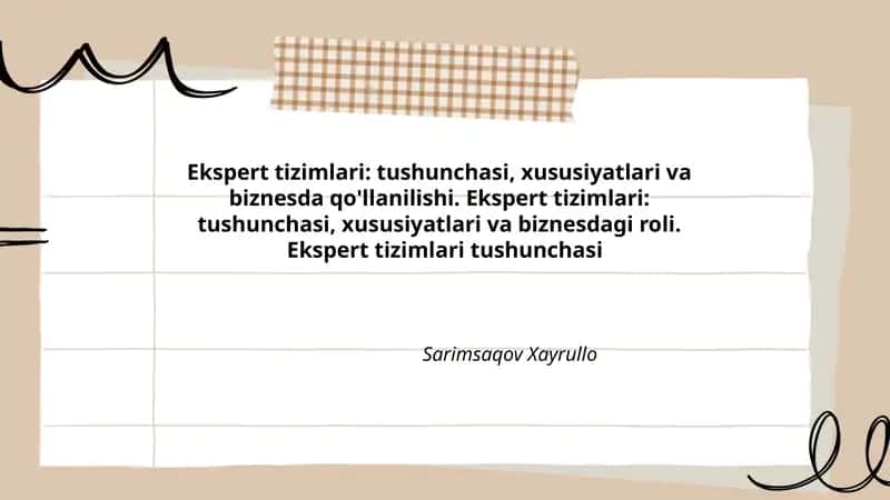 Ekspert tizimlari