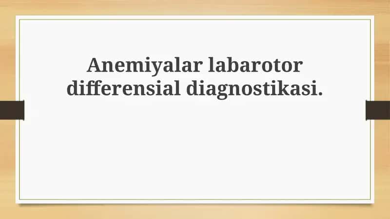 Anemiya laboratoriyasi