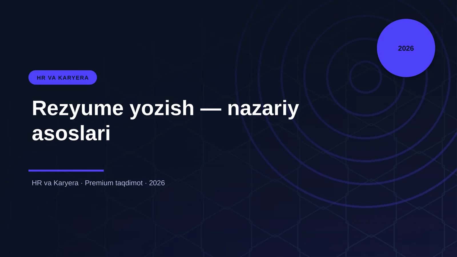 Rezyume yozish — nazariy asoslari