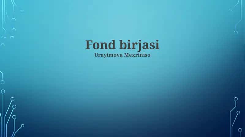 Fond birjasi