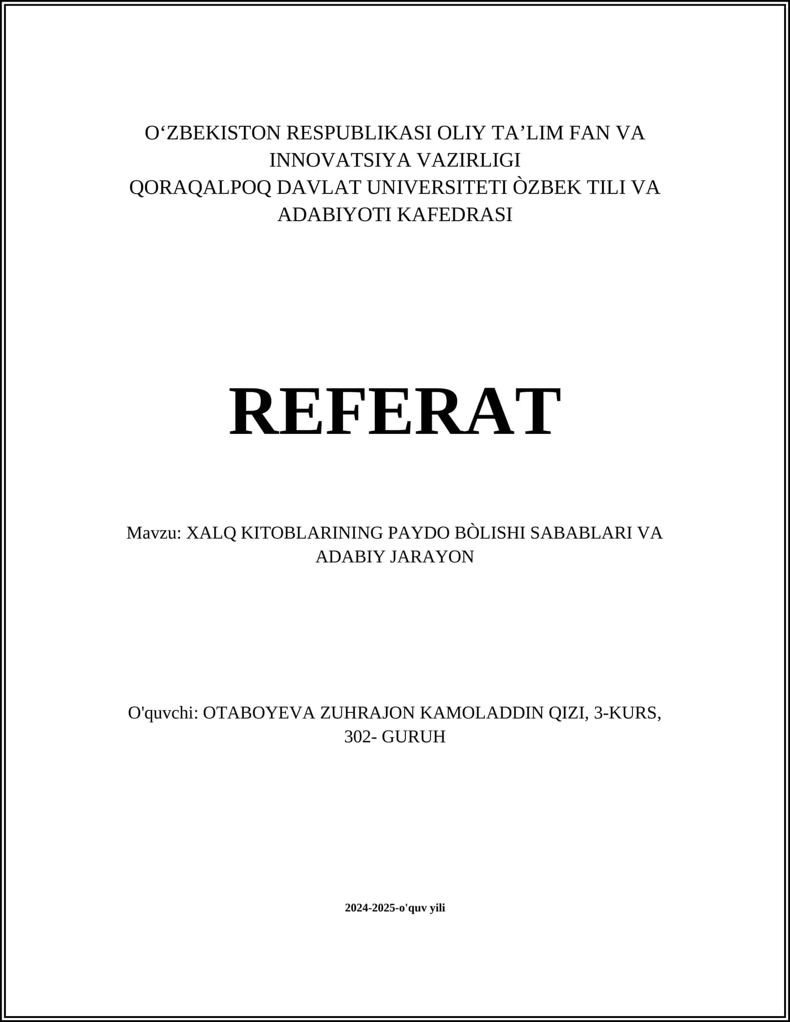 Xalq kitoblarining yaratilish sabablari