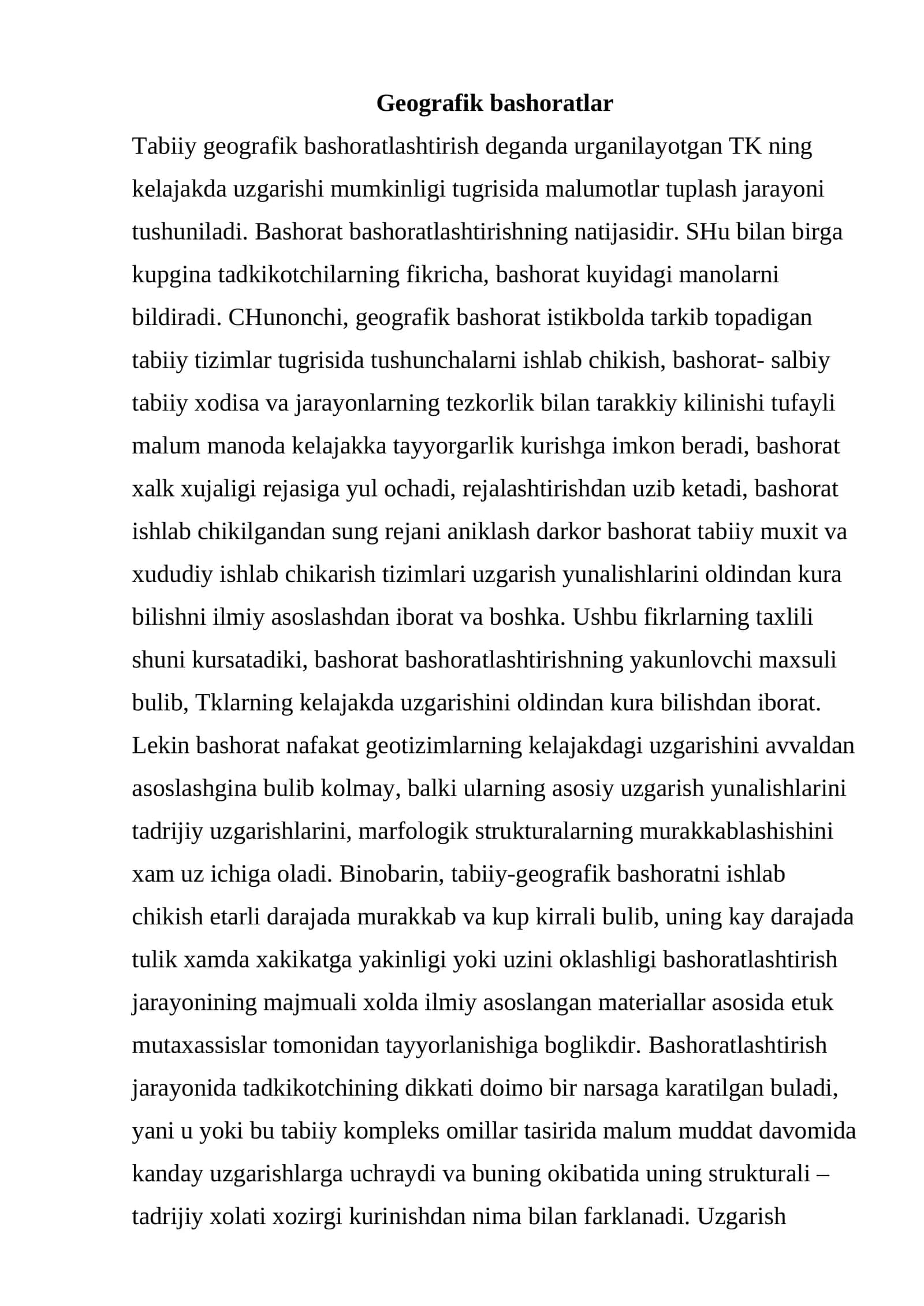 Geografik bashoratlar
