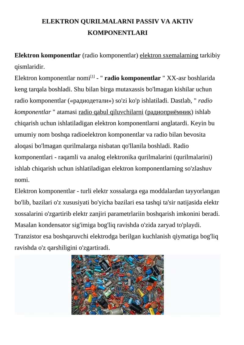 Elektron komponentlar