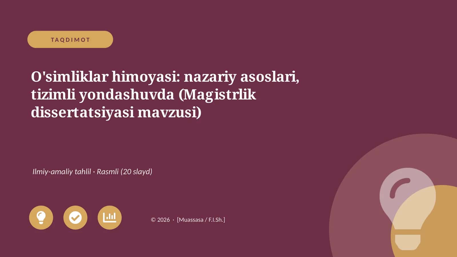 O'simliklar himoyasi: nazariy asoslari, tizimli yondashuvda