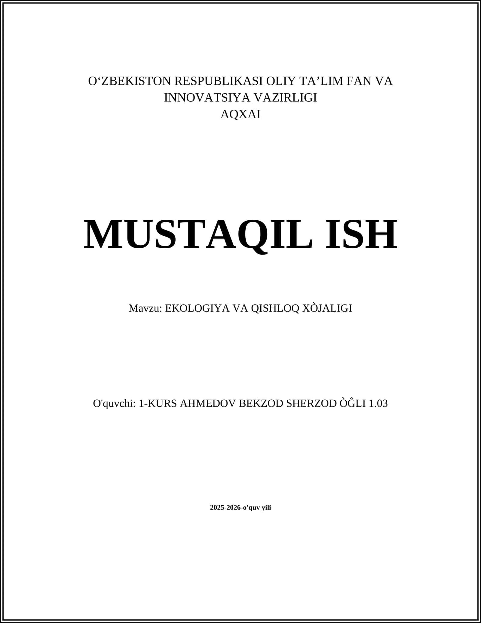 Ekologik barqaror qishloq xo'jaligi