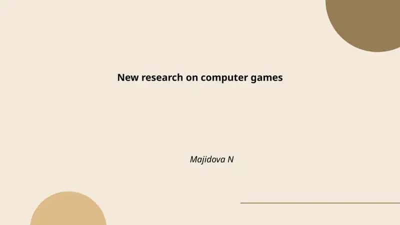 New Research on Computer Games