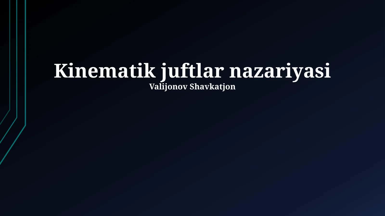 Kinematik juftlar nazariyasi