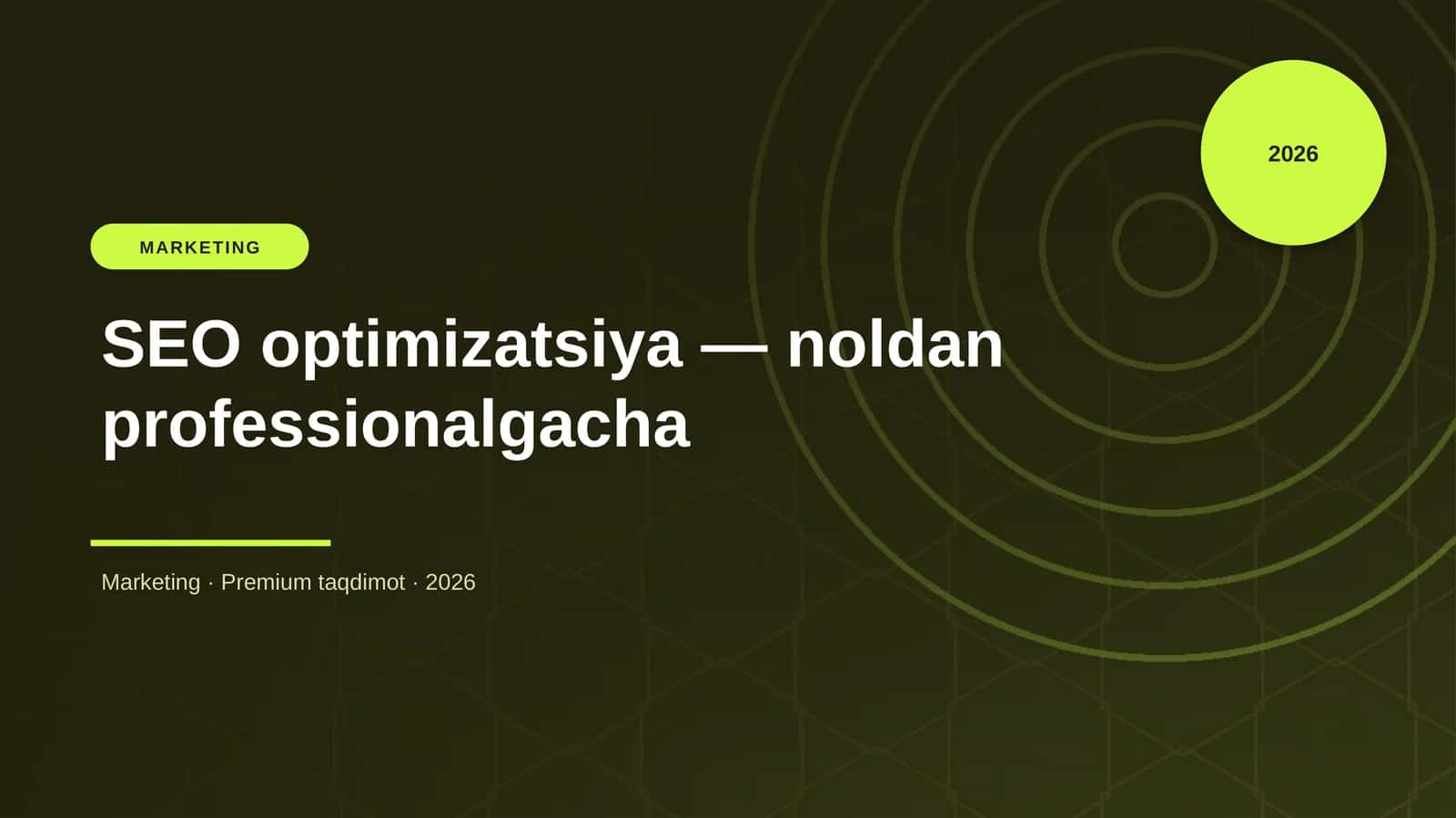 SEO optimizatsiya — noldan professionalgacha