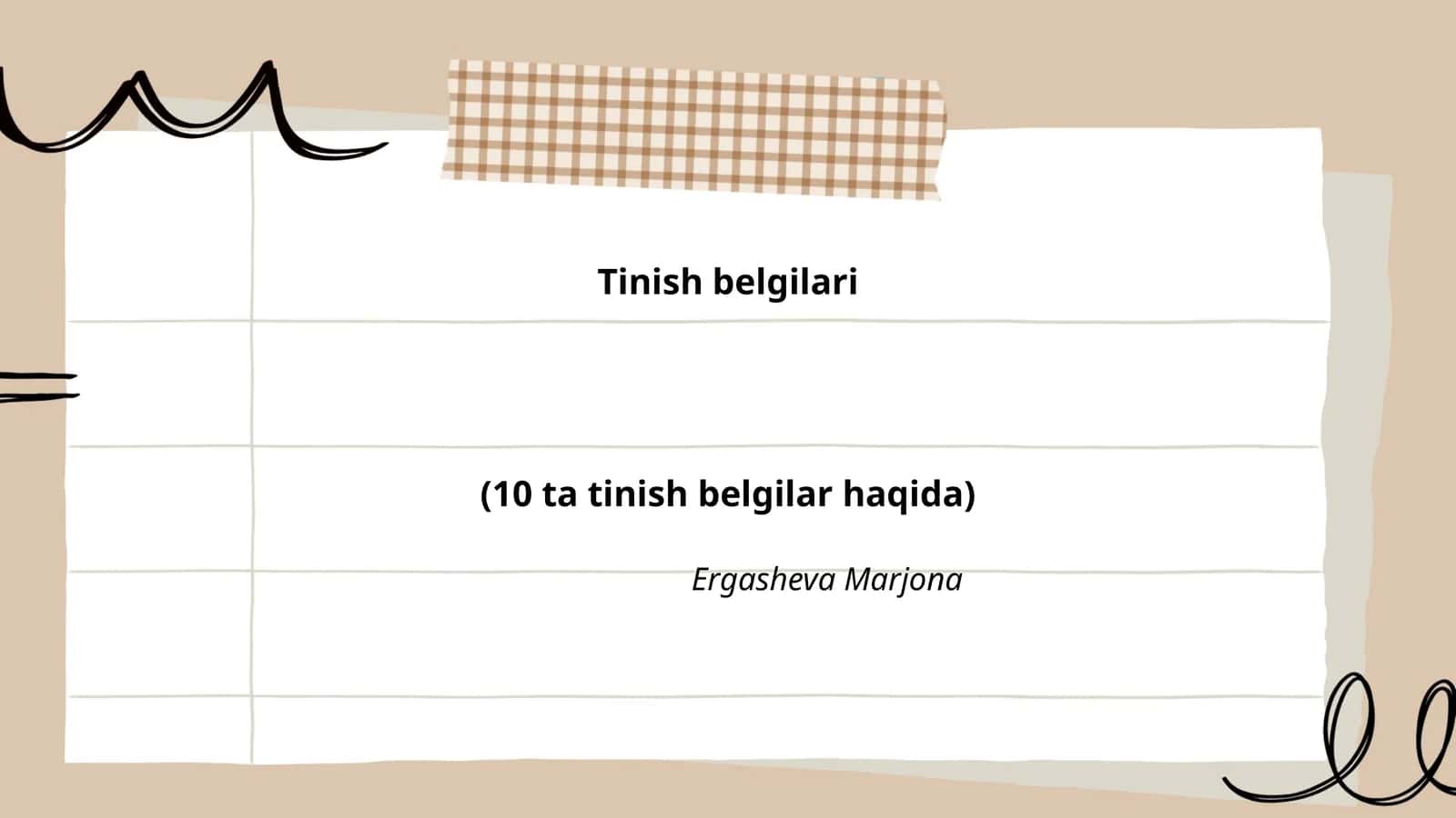 Tinish belgilari
