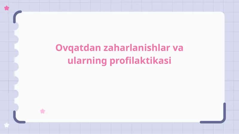 Oziq-Ovqatdan zaharlanish