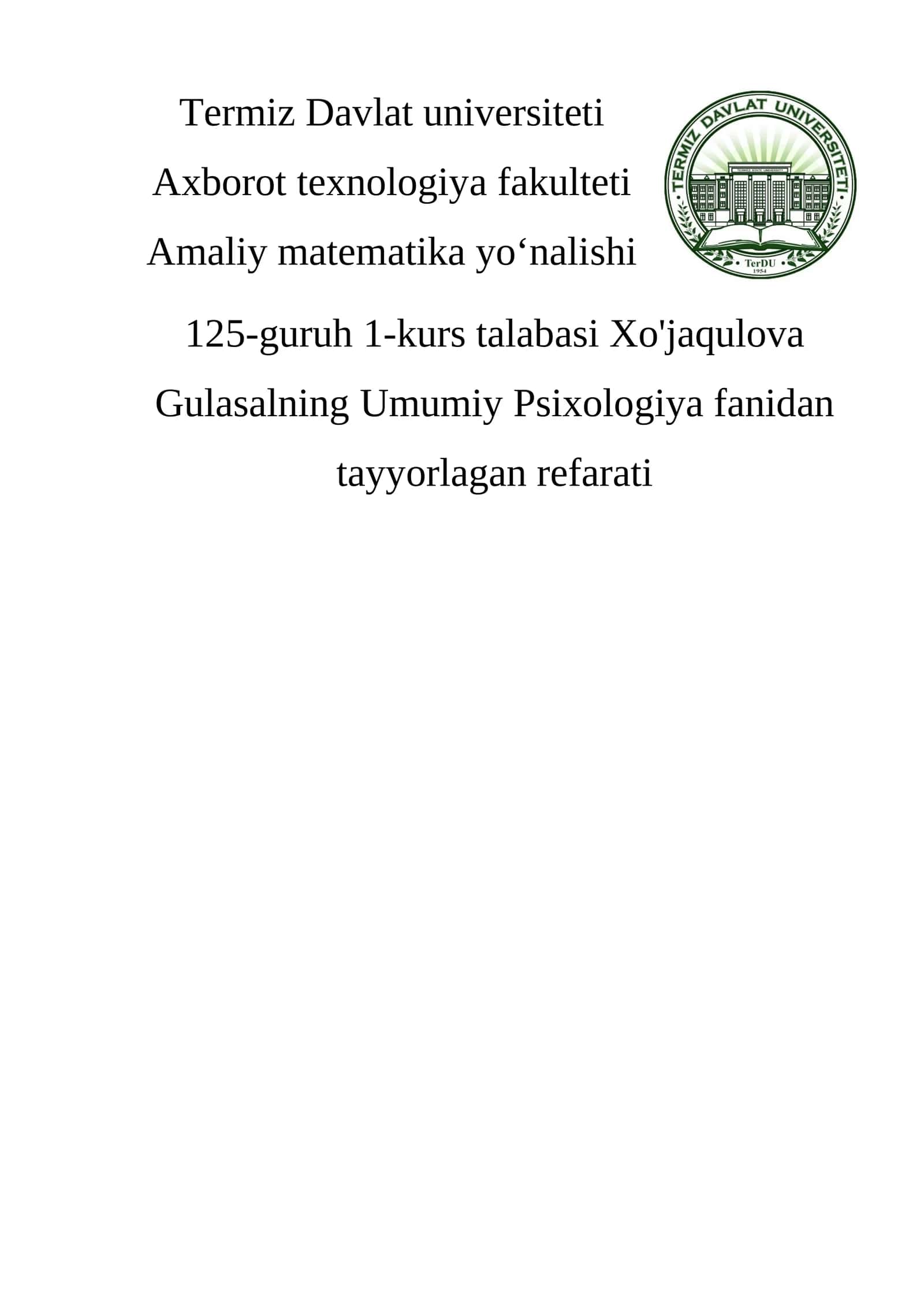 O‘spirinlik davrida psixik rivojlanish jarayonlari va muammolari