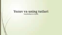 Yozuv va uning tutlari
