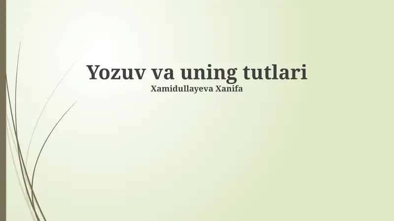 Yozuv va uning tutlari