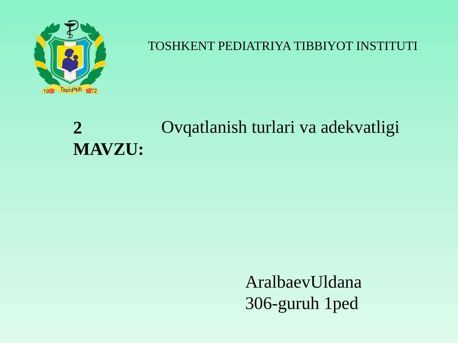 Ovqatlanishturlarivaadekvatligi