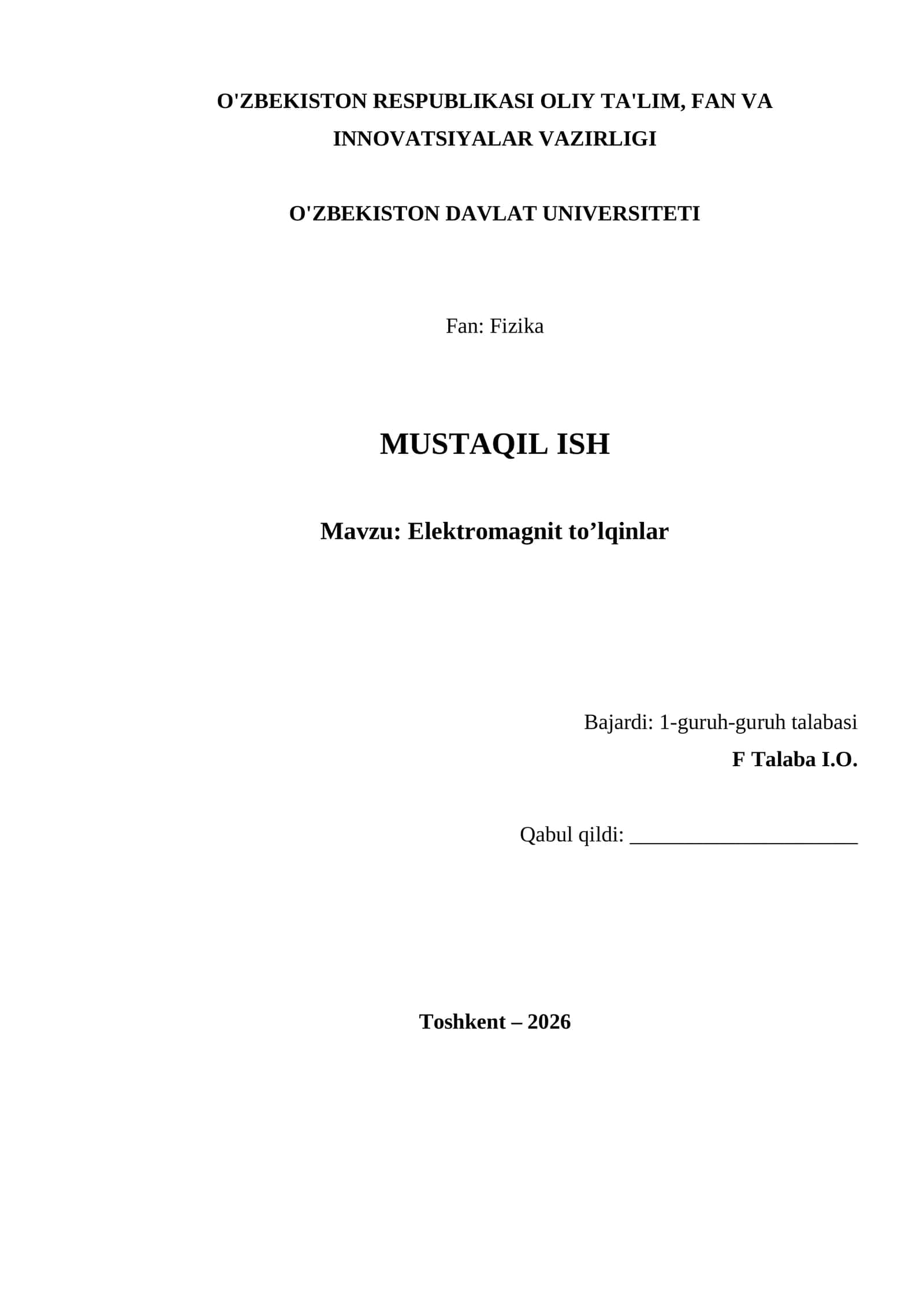 Elektromagnit to’lqinlar