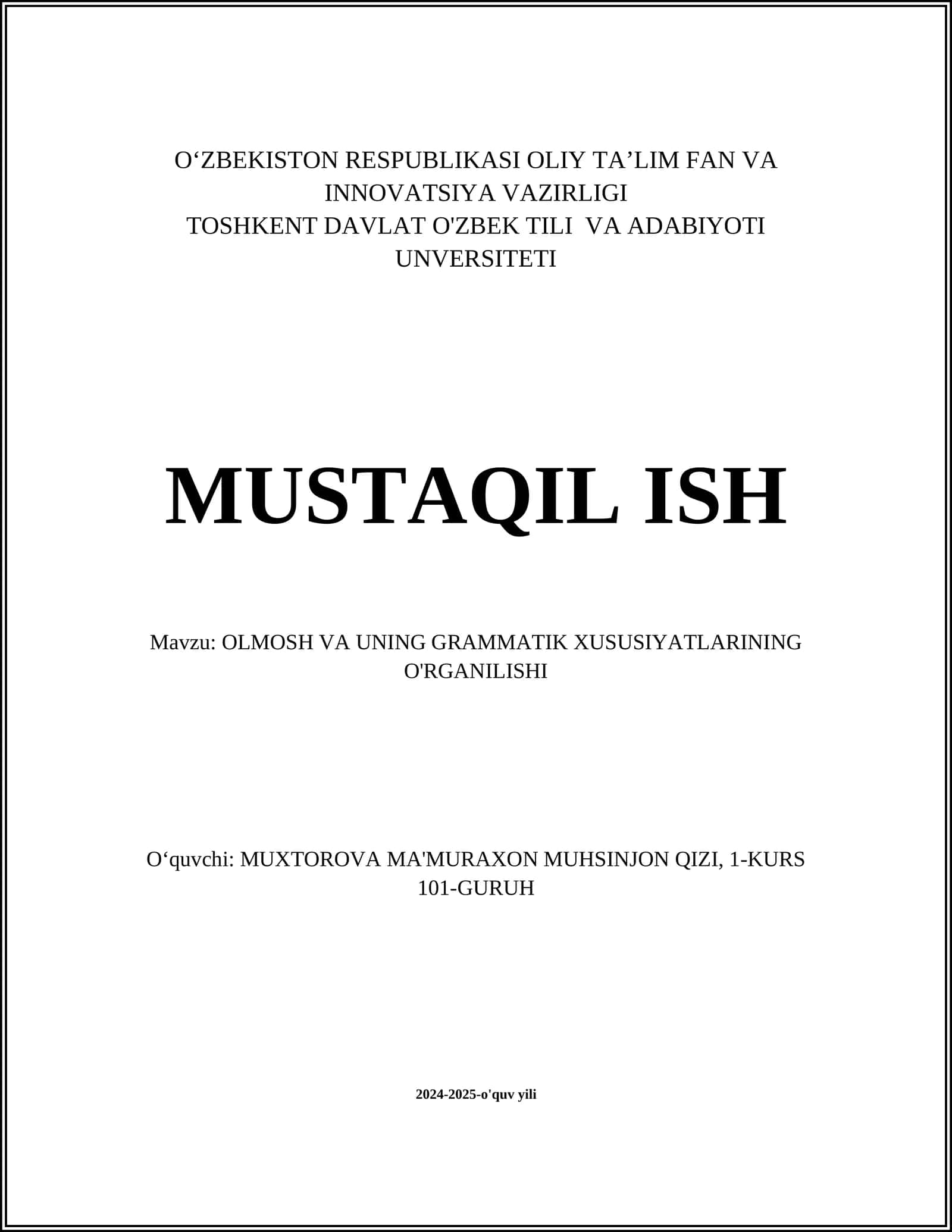 Olinmalar tushunchasi va turlari