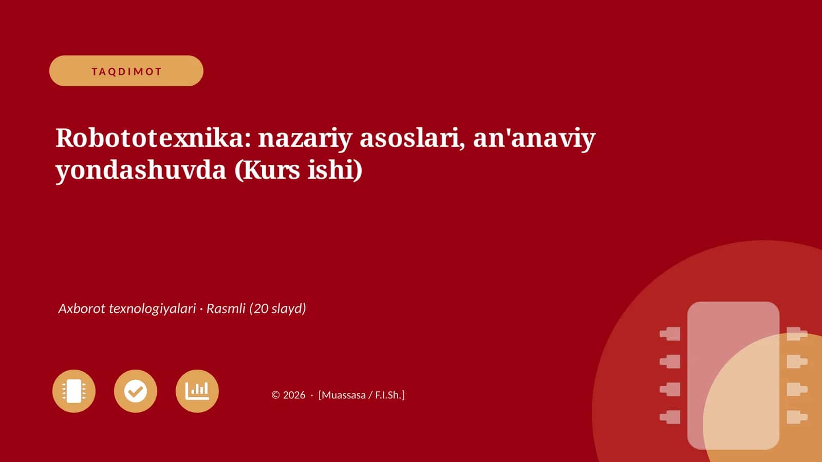 Robototexnika: nazariy asoslari, an'anaviy yondashuvda