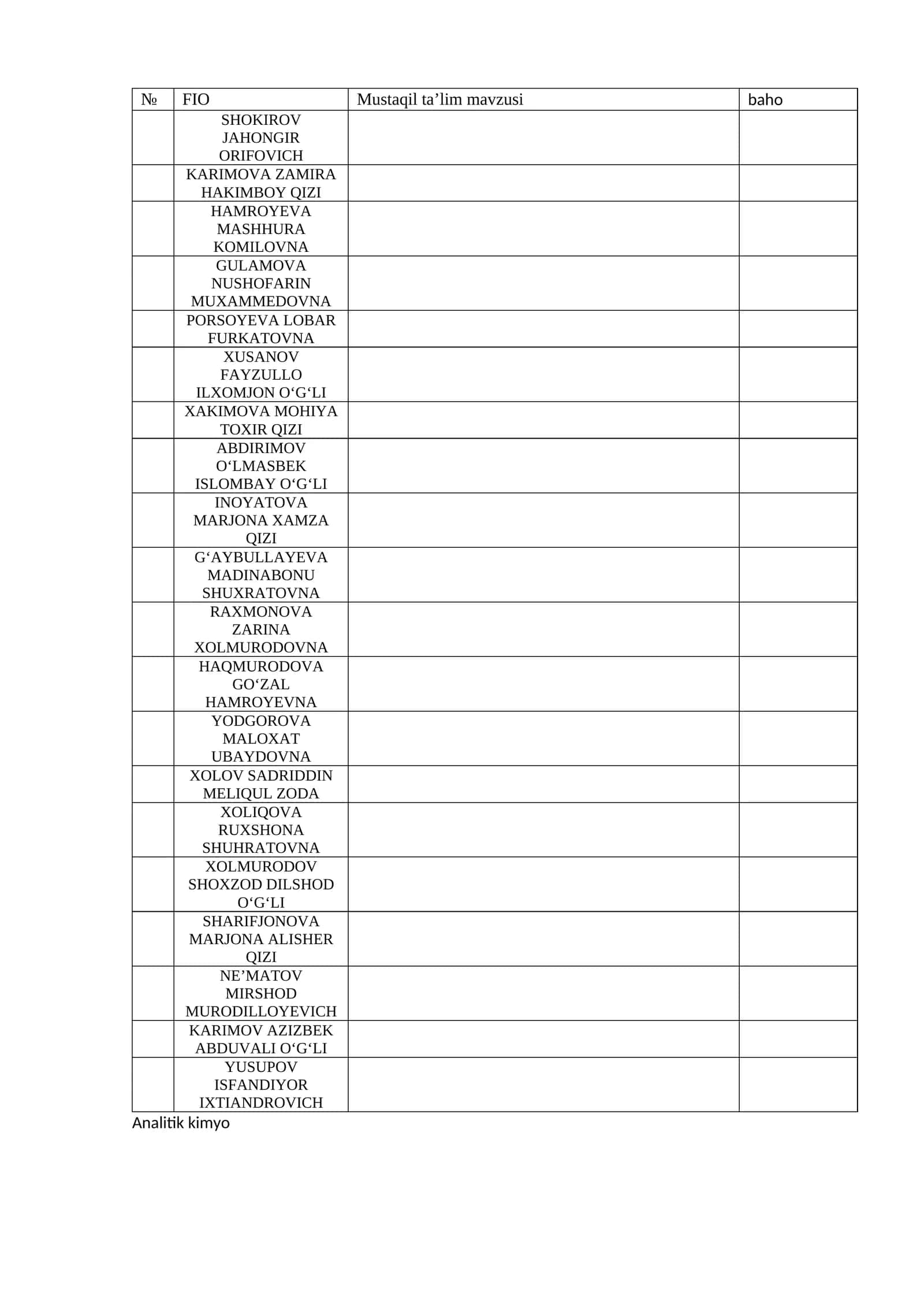 Analitik kimyo