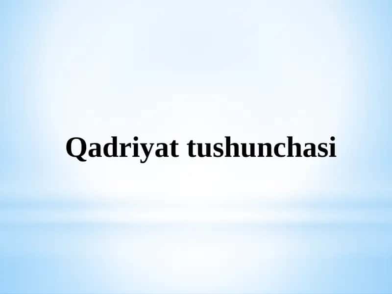 Qadriyattushunchasi