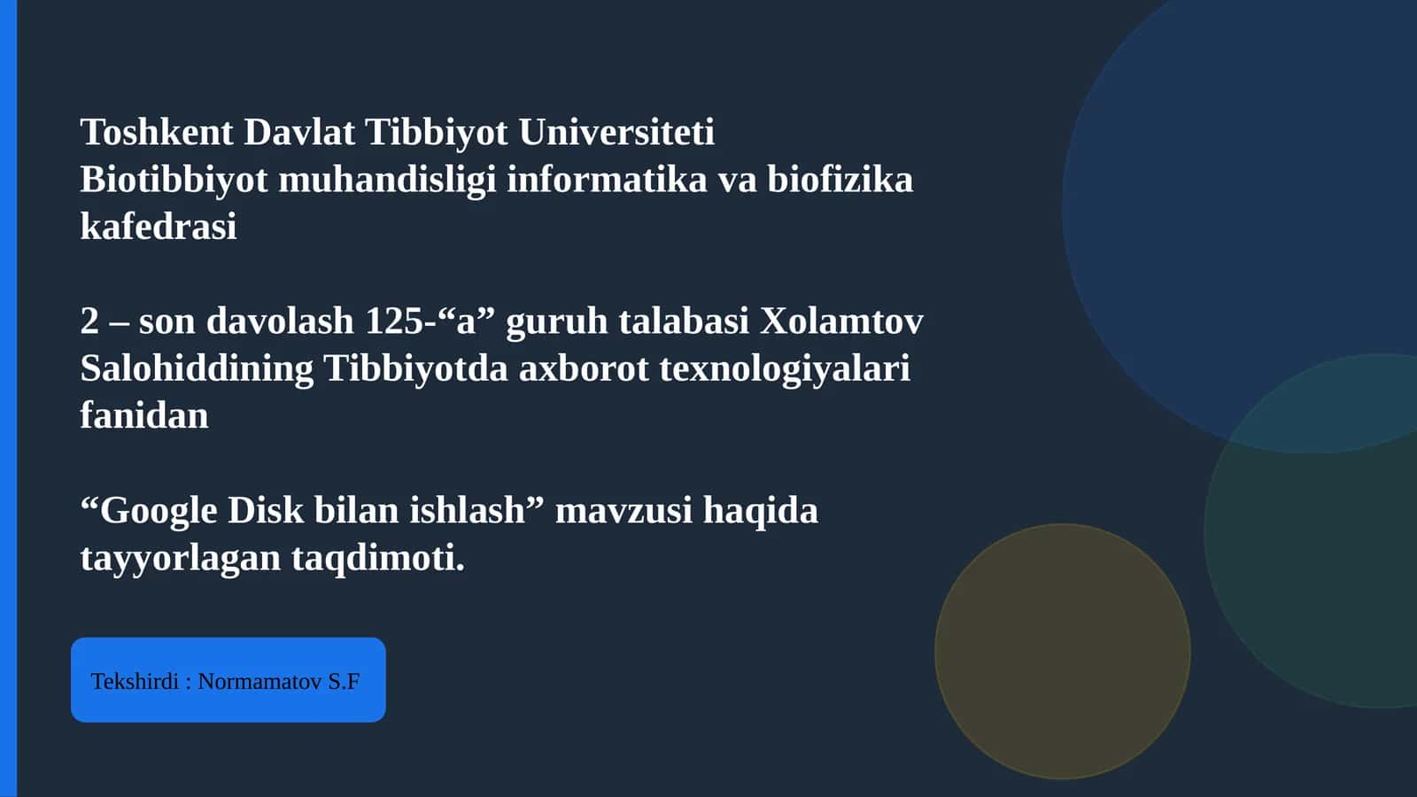 Google Disk bilan ishlash
