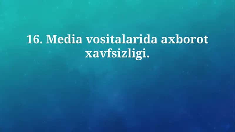 Axborot xavfsizligi