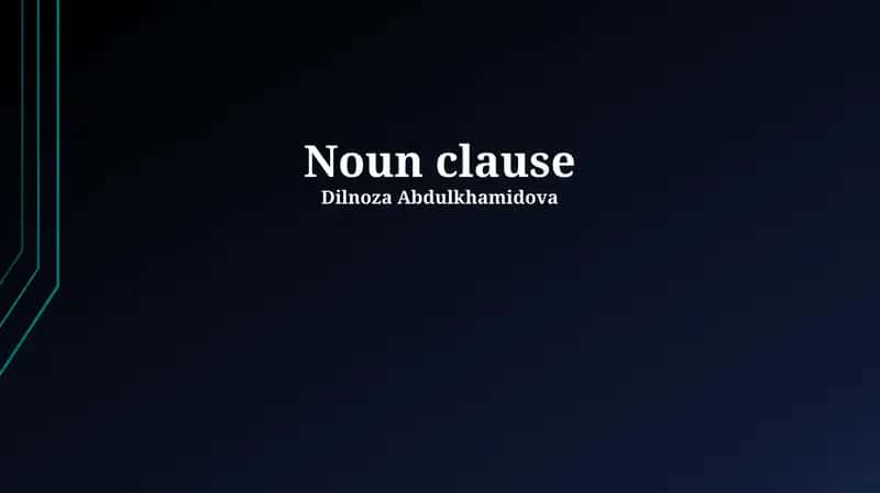 Noun clause