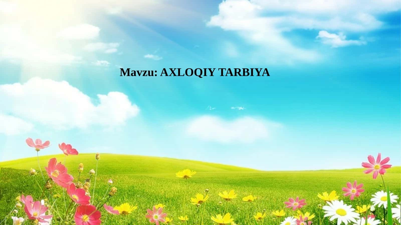 AXLOQIY TARBIYA
