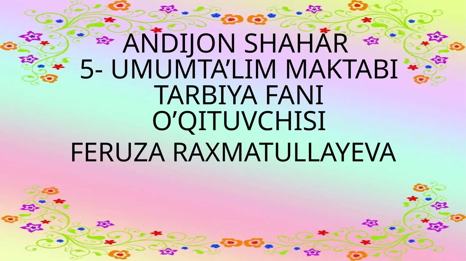 BIR-BIRIMIZNI TUSHUNISHNI O’RGANAMIZ
