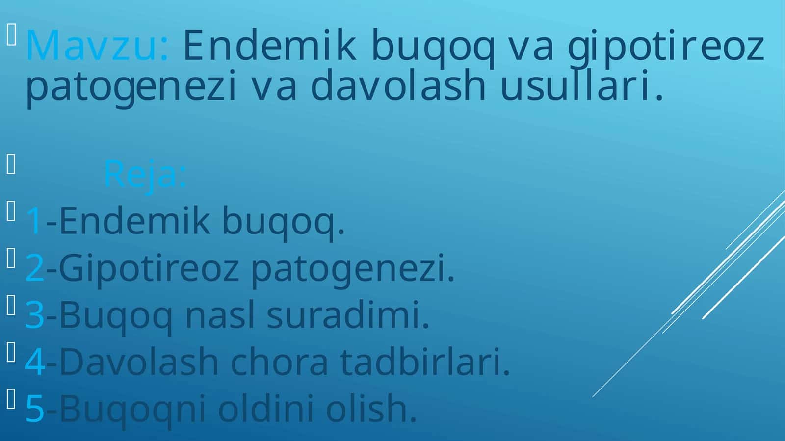 Endemik buqoq va gipotireoz patogenezlari va davolash usullari