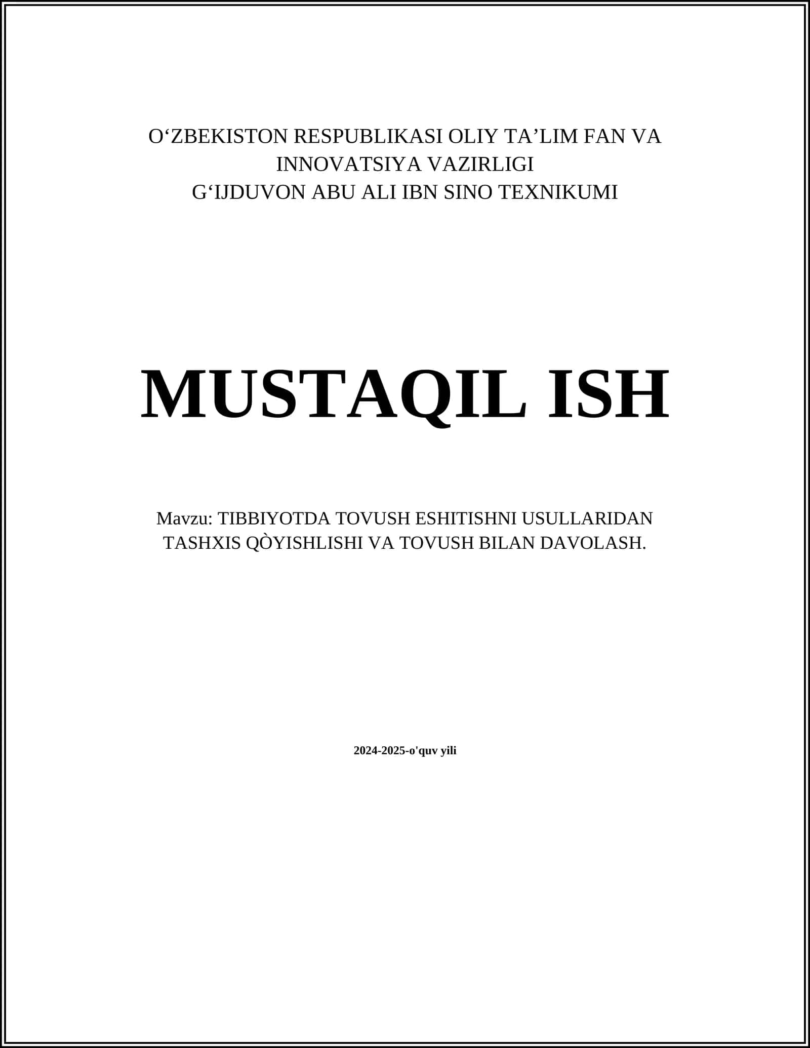 Tibbiyotda tovush bilan terapiya usullari