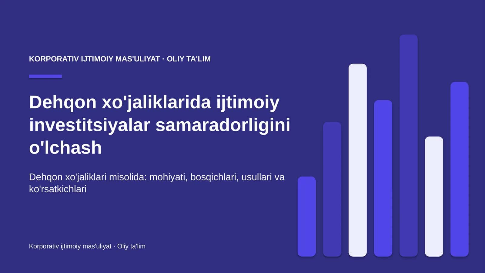 Korporativ Ijtimoiy Mas'uliyat · Oliy Ta'limg
