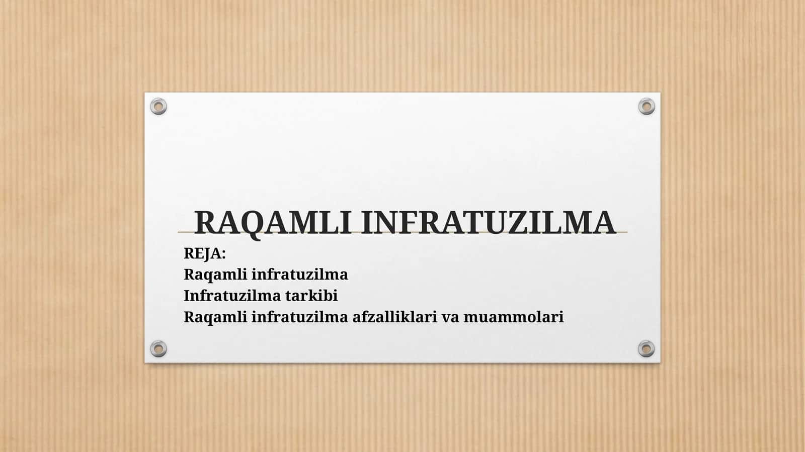 Raqamli infratuzilma