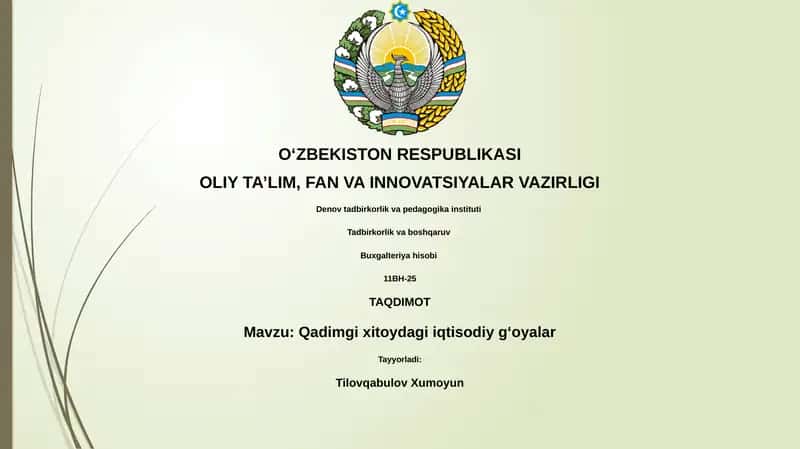 Qadimgi xitoydagi iqtisodiy gʻoyalar